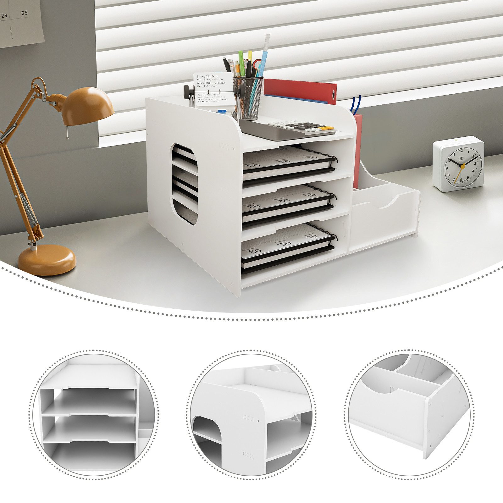 JEOBEST Regal-Schreibtisch Schreibtisch Organizer, Briefablage Stapelbar Do günstig online kaufen