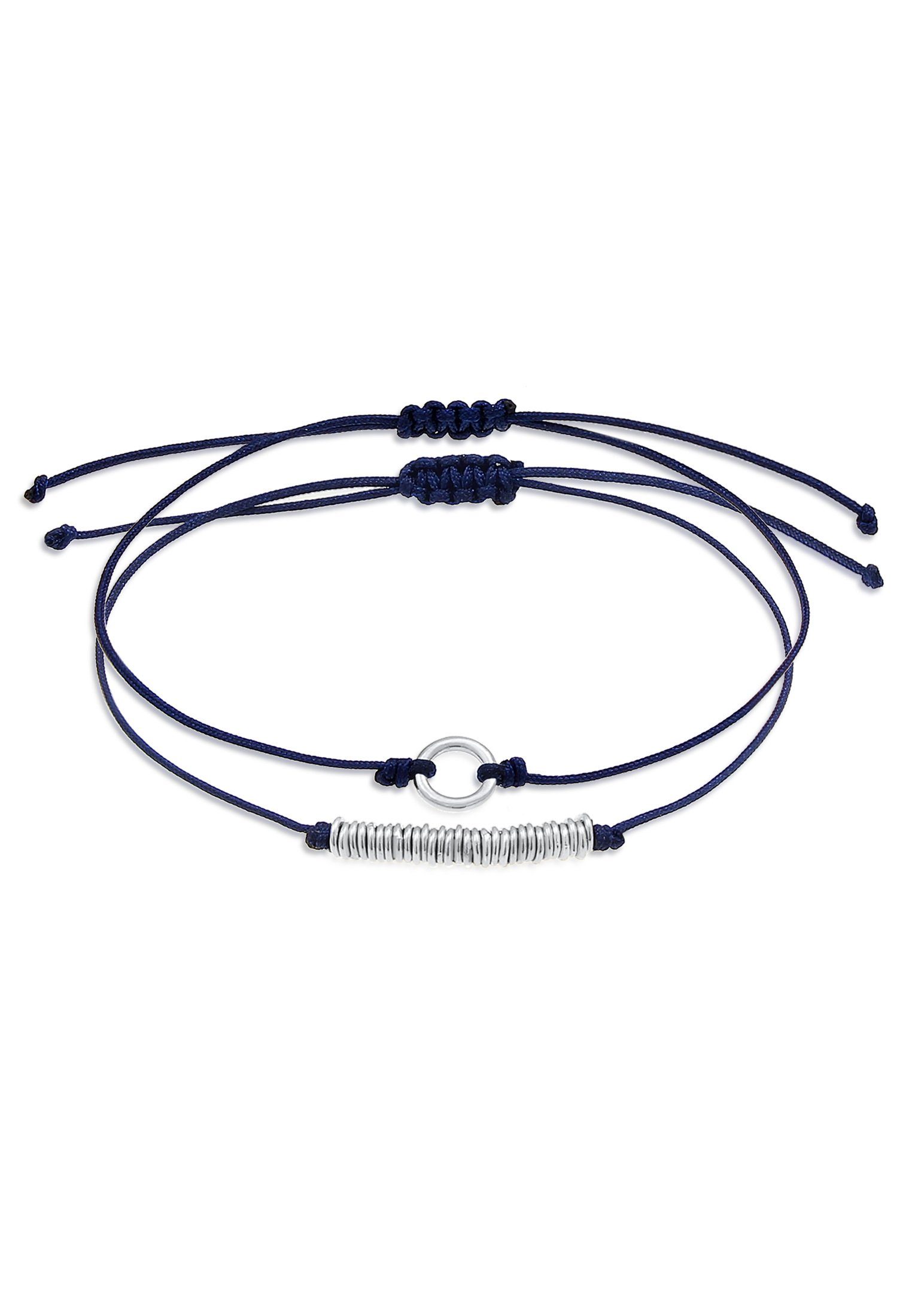 Armband Set Beads Kreis Nylon 2er Set 925 Sterling Silber