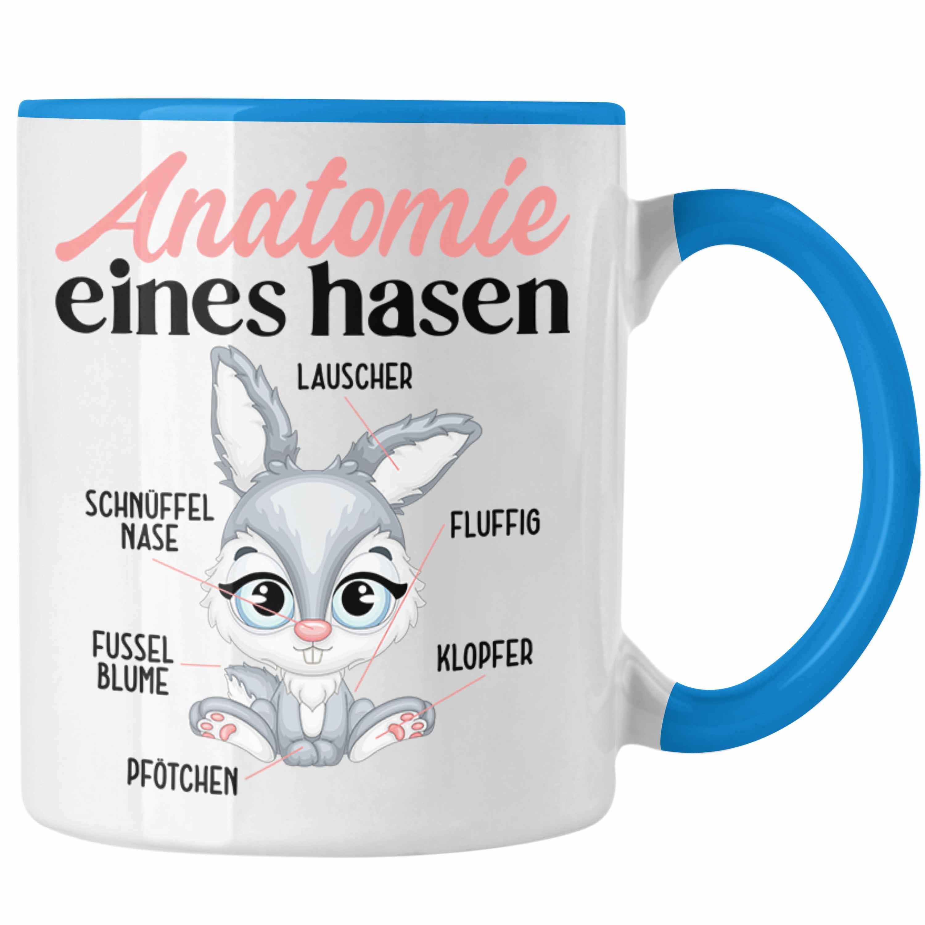 Tasse Tasse Blau Hasen Anatomie Eines Kaninchen Kinder Geschenk Hasen-Besitzer Trendation Ha