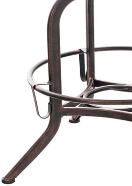 TPFLiving Barhocker Vinny mit angenehmer Fußstütze (Barstuhl Hocker für Theke & Küche - Tresenhocker), 4-Fuß Gestell Metall antik-bronze - Sitzfläche: Kunstleder Dunkelgrau