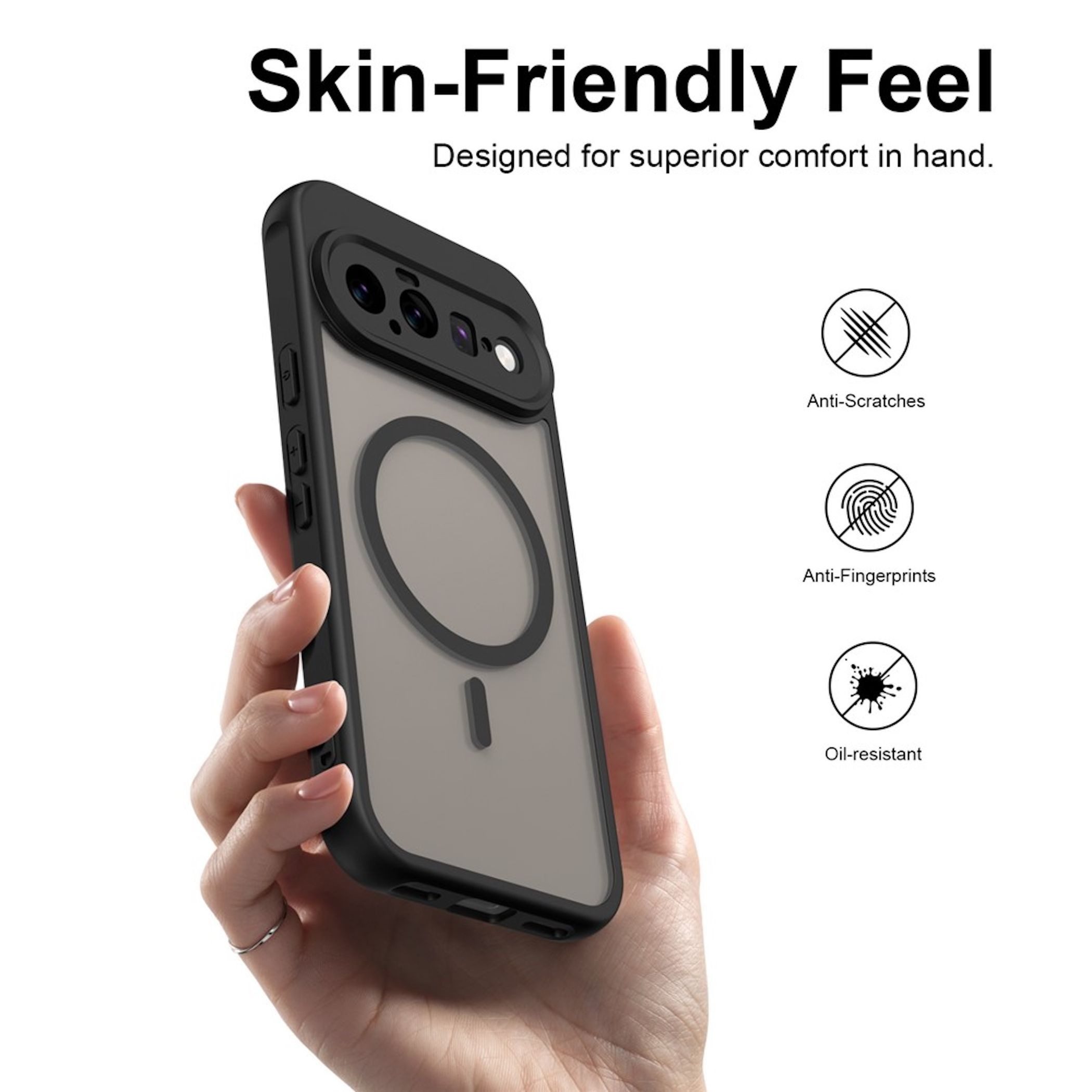 Wigento Handyhülle MagSafe + 2x Schutzglas für Google Pixel 11 Pro XL Kameraschutz Matt 6,8 Zoll, Magnetisch, 2x 9H Schutzglas, Durchsichtig, Stoßfest – Bild 4 von 5