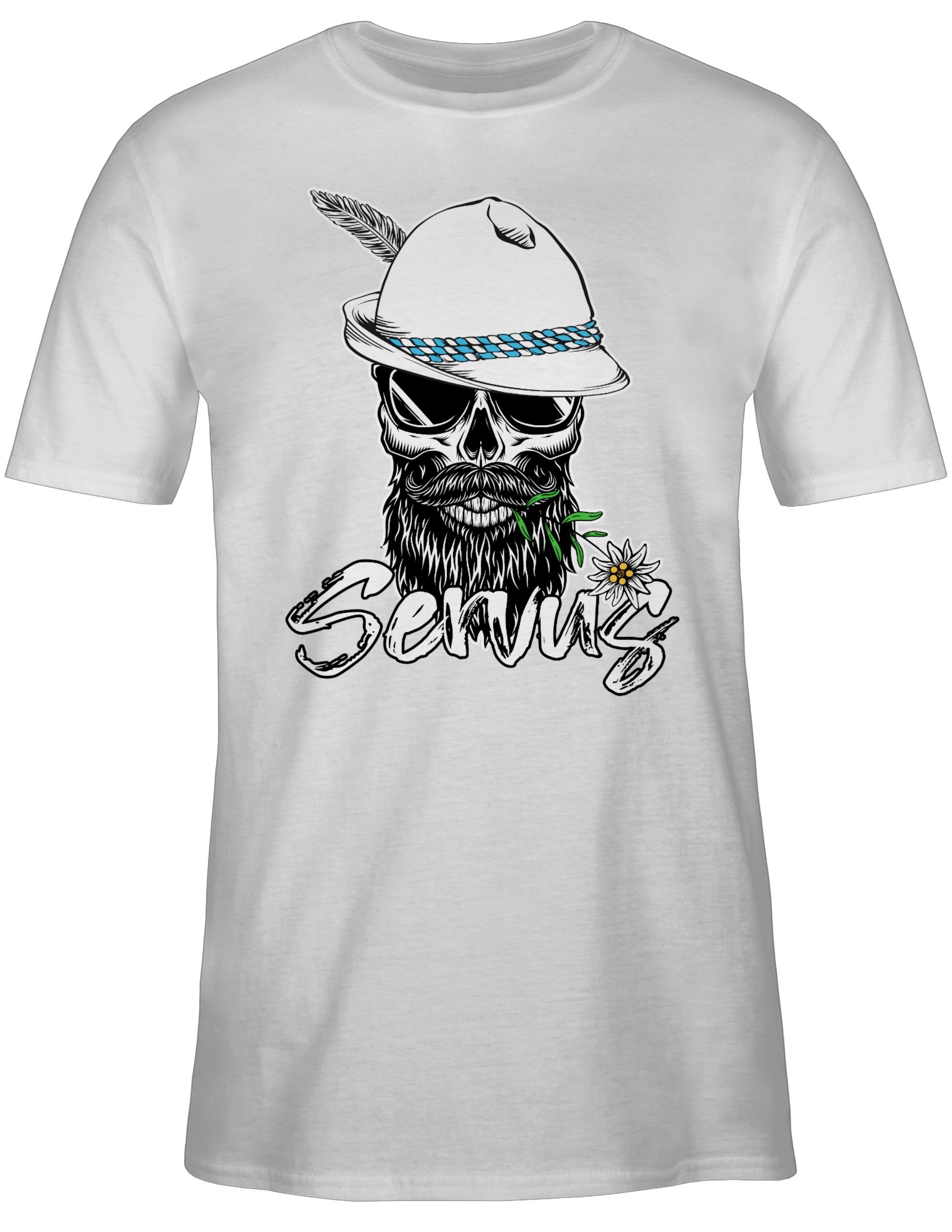 Shirtracer T-Shirt Servus Totenkopf Skull Bayrisch günstig online kaufen