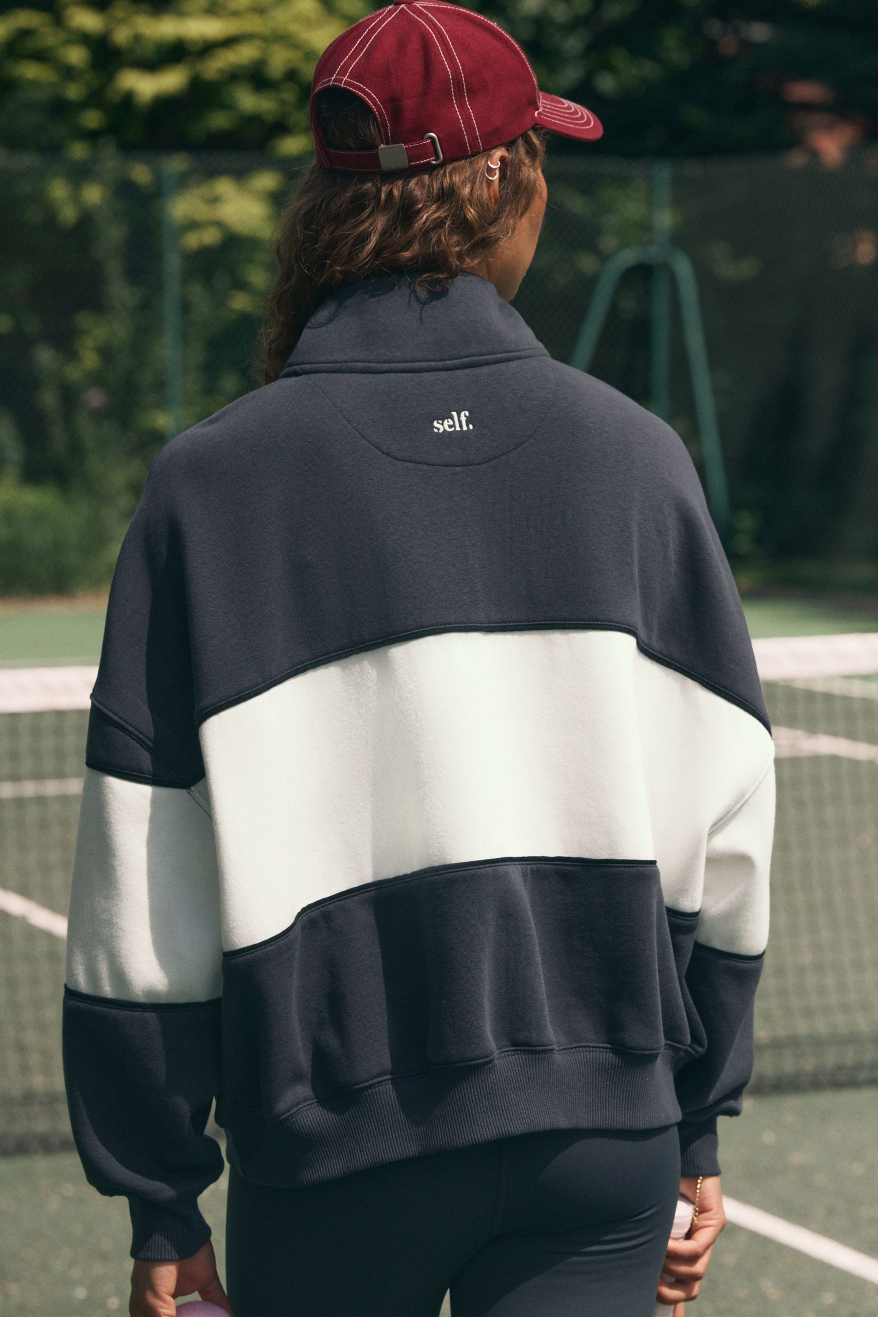 self Sweater Self. Besticktes Sweatshirt mit 1/2-Reißverschluss (1-tlg) günstig online kaufen