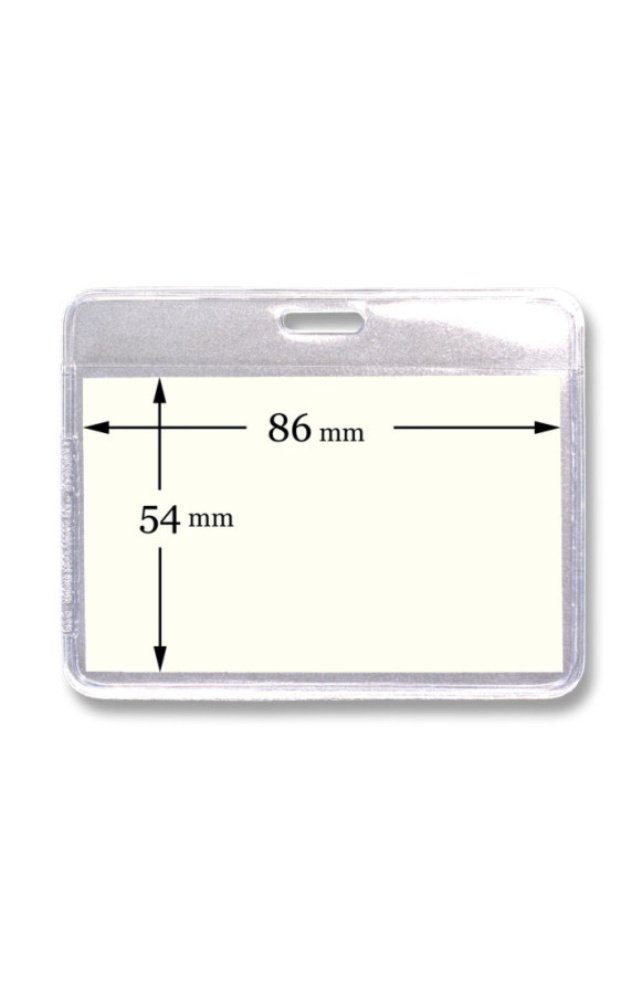 Kranholdt Schlüsselanhänger Ausweishülle / Kartenhalter in Transparent (10-tlg), für Namenschilder, horizontal tragbar, Langloch