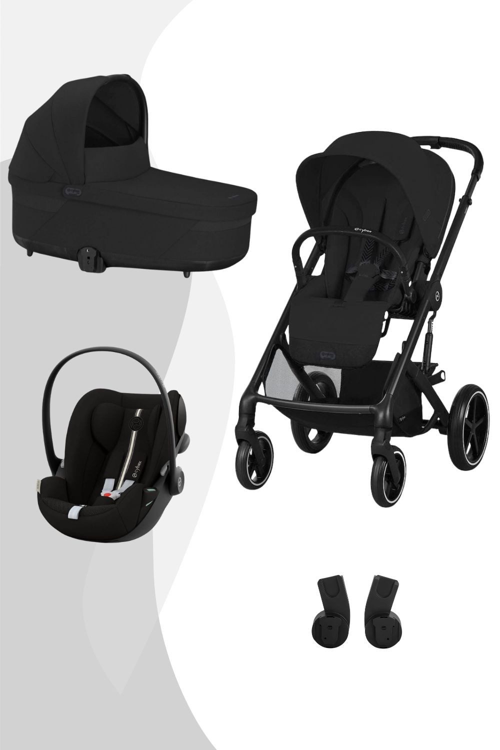 Cybex Kombi-Kinderwagen Balios S Lux Kinderwagen Travel-System Ease Plus S, inkl. Babywanne, Cloud G3+ Babyschale und Adapter