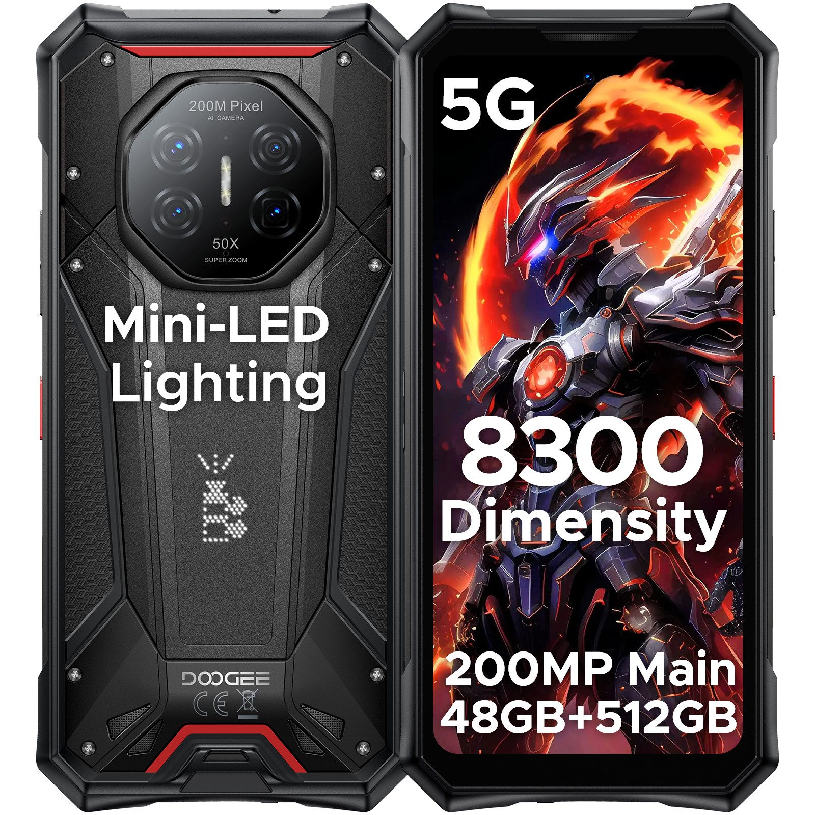 DOOGEE S300 PRO 5G 11000mAh 512GB 6,78" Gemini AI Android 16 Rugged Outdoor Smartphone (6,78 Zoll, 512 GB Speicherplatz)