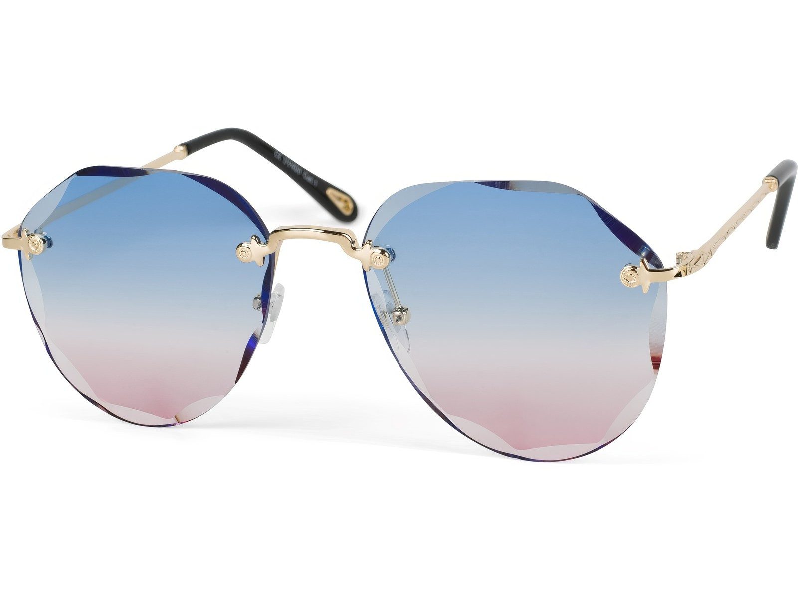 styleBREAKER Sonnenbrille Rahmenlose Piloten Sonnenbrille mit Diamant Schliff (1-St) Gradient