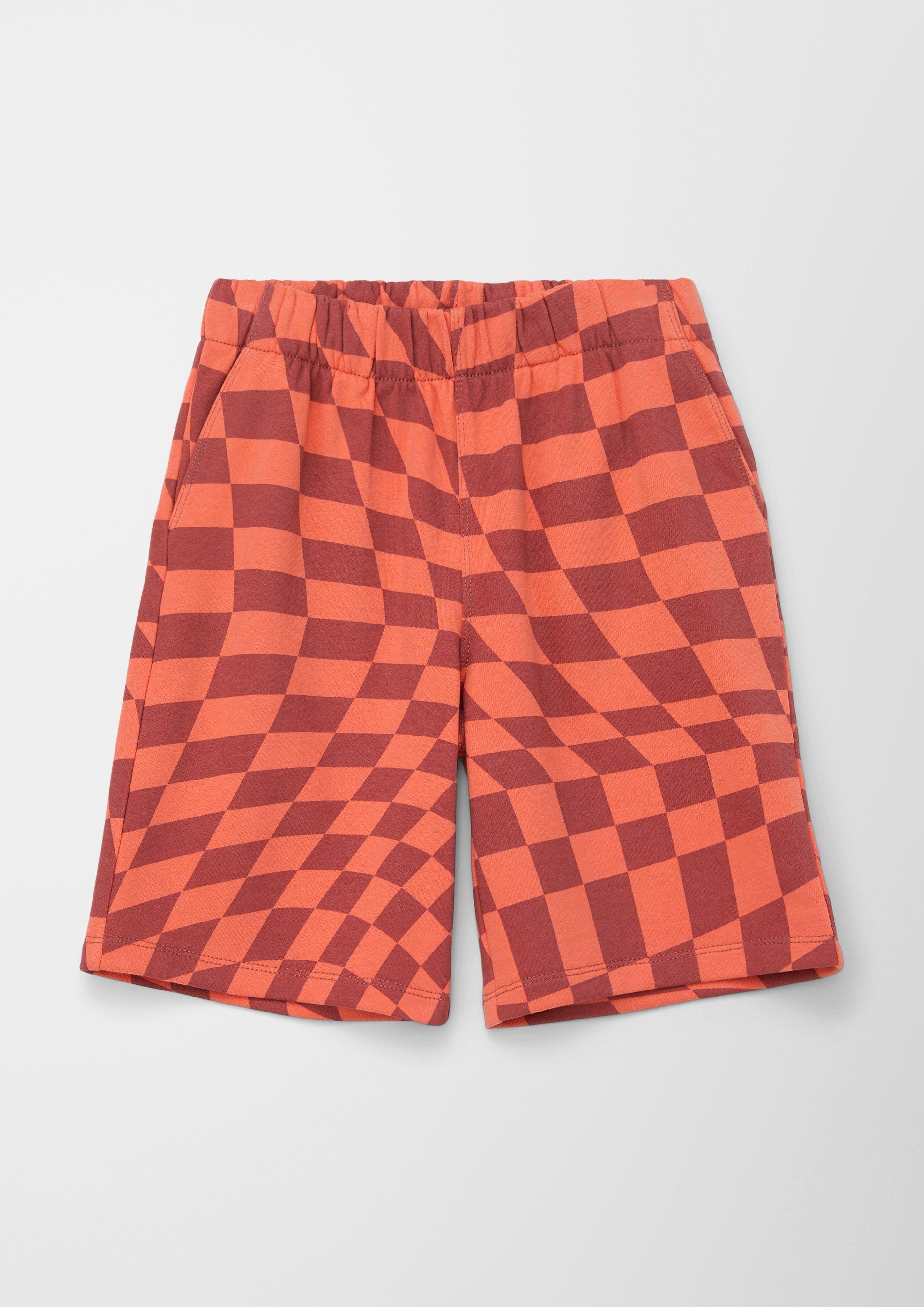 s.Oliver Leggings Shorts mit Karo-Print orange