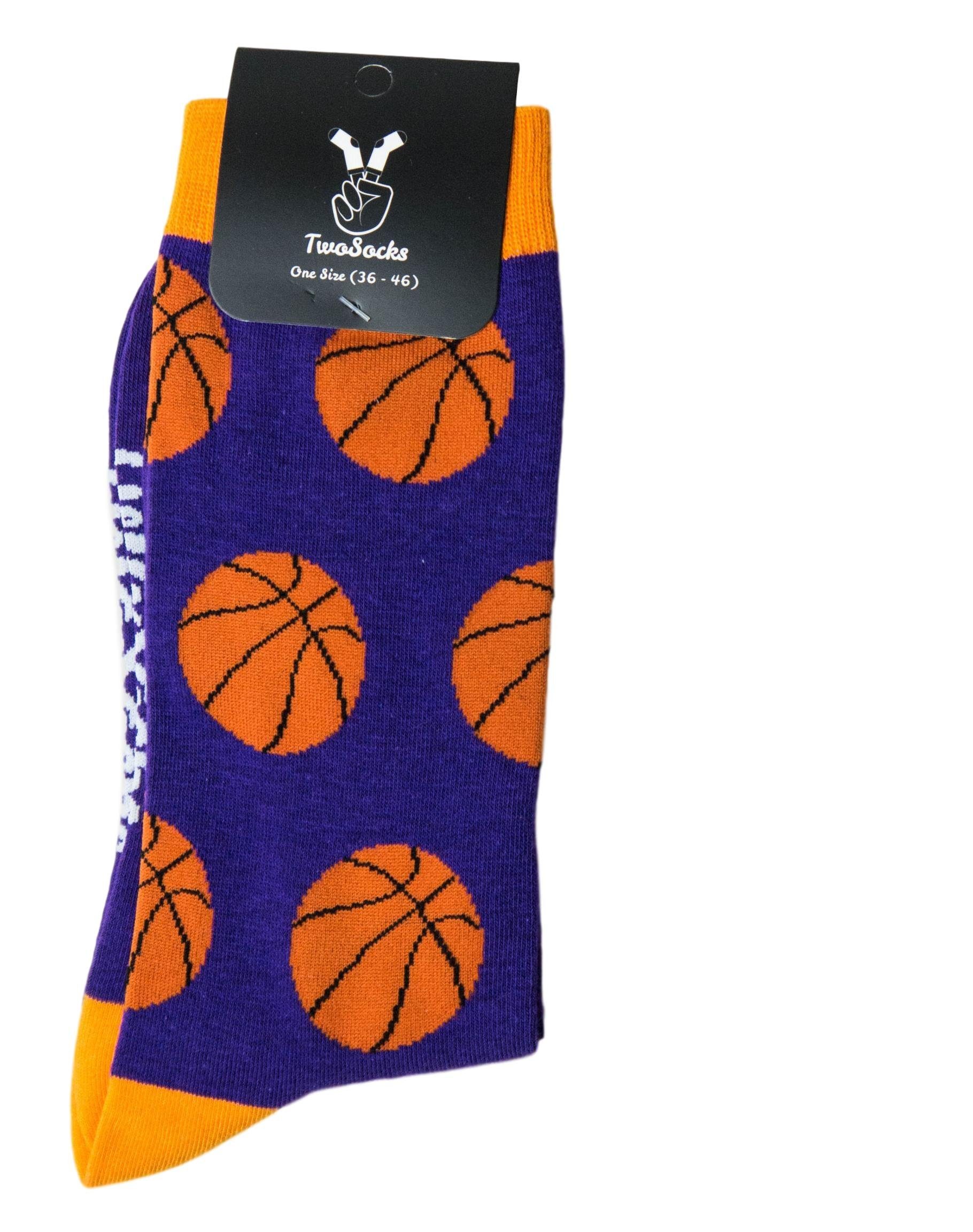 TwoSocks Freizeitsocken Basketball Socken lustige Socken Herren & Damen, Einheitsgröße (1-Paar)