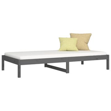 vidaXL Bett Tagesbett Grau 90x200 cm Massivholz Kiefer