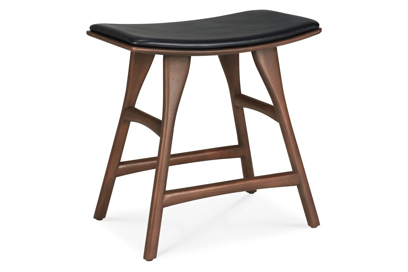 Ethnicraft Fußhocker Sitzhocker Osso Teak gepolstert