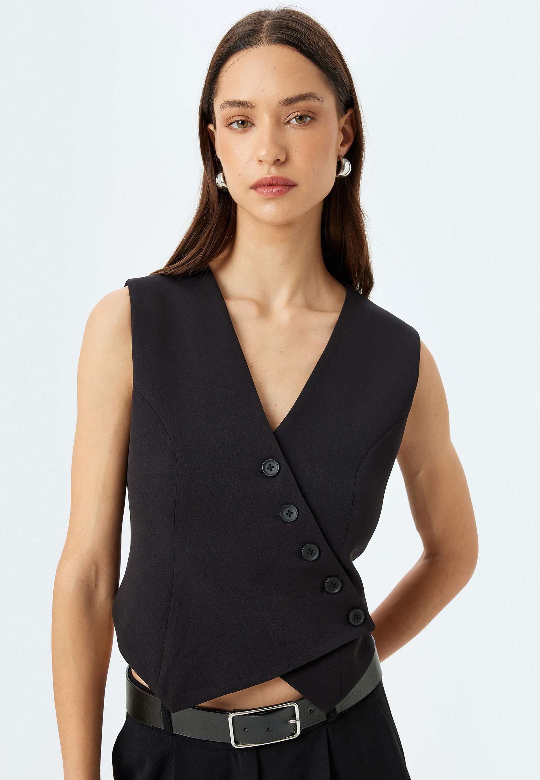 Koton Anzugweste V-Kragen Klassisch Anzugweste günstig online kaufen