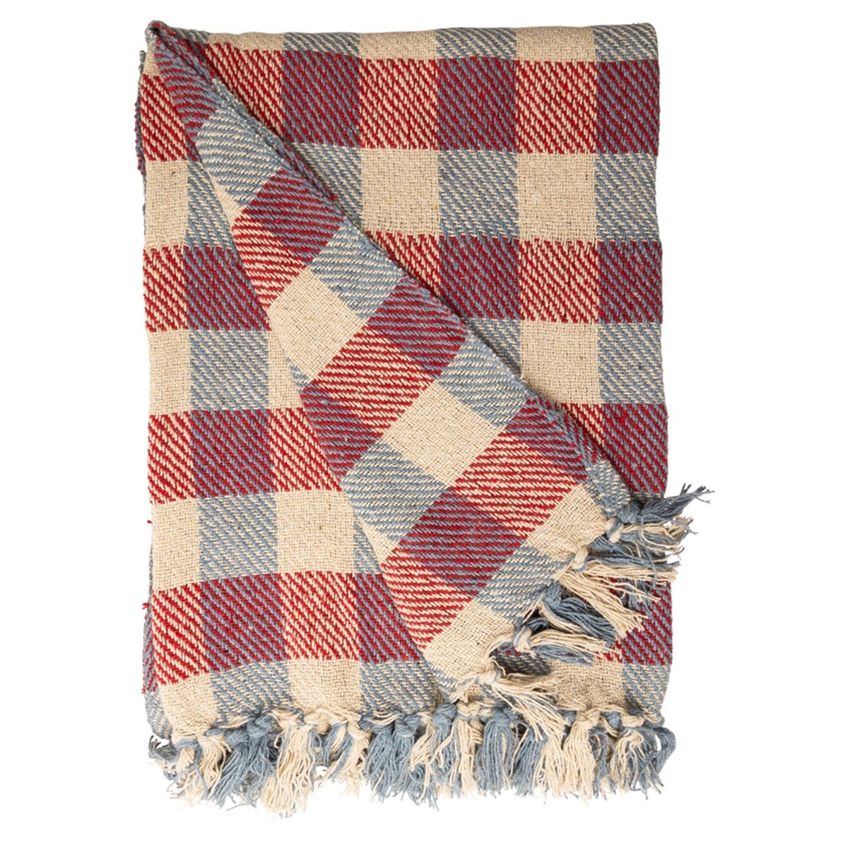 Wohndecke Decke Überwurf Würfel 100% Baumwolle 130x180 cm Skandinavisch, AU Maison, 100% recycelte Baumwolle