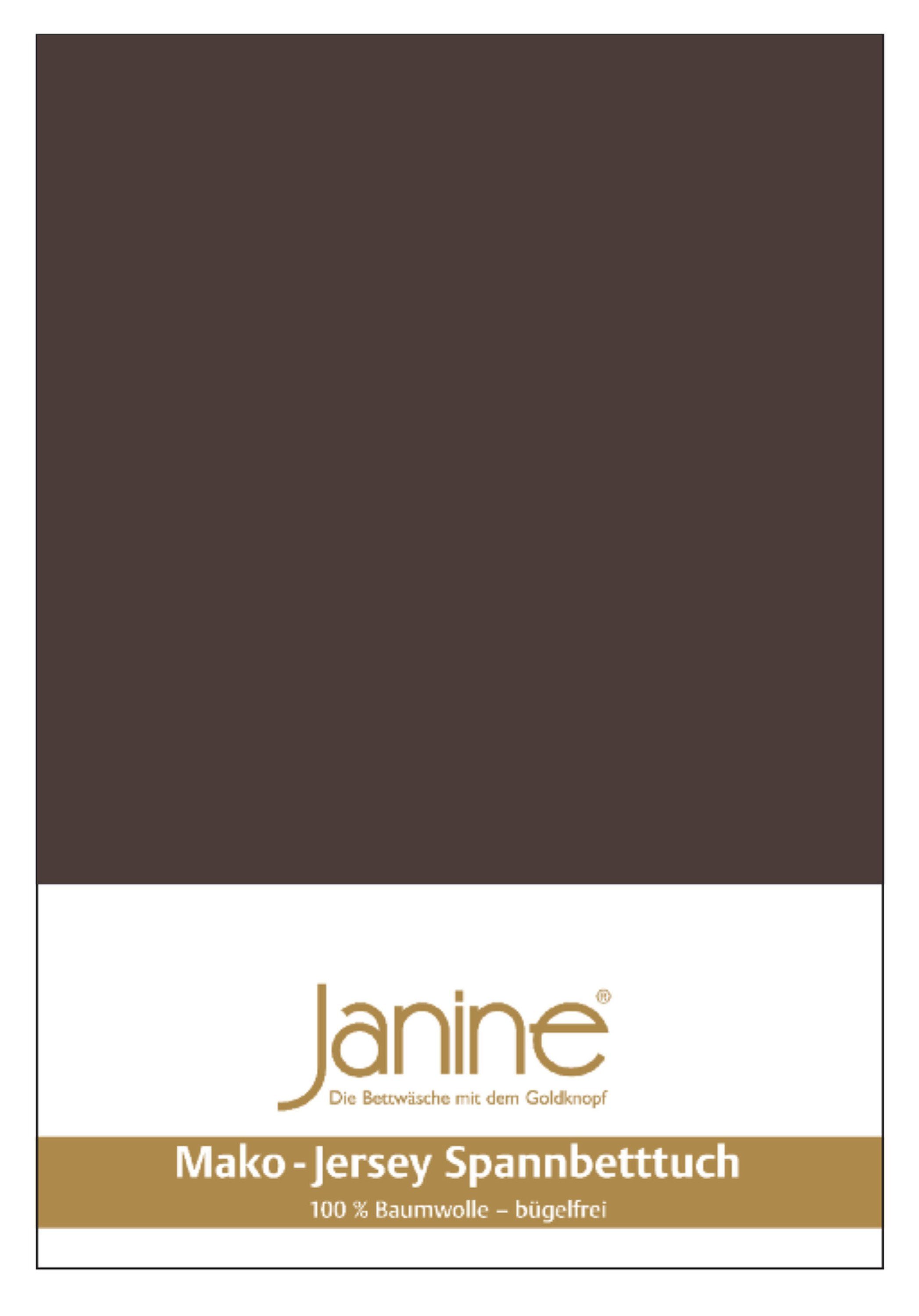 Janine Janine Spannbetttuch Mako-Feinjersey 5007 dunkelbraun (87) Größe:  1 günstig online kaufen