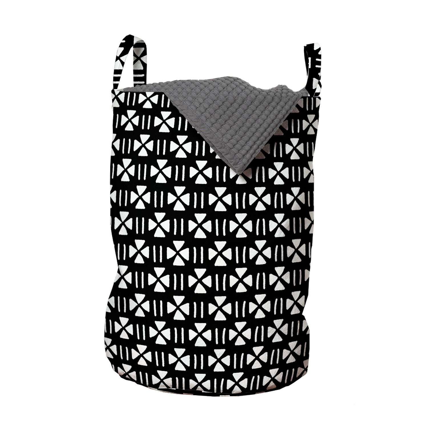 Abakuhaus Wäschesäckchen Wäschekorb mit Triangles Mudcloth Waschsalons, für Einheimischer Kordelzugverschluss Griffen
