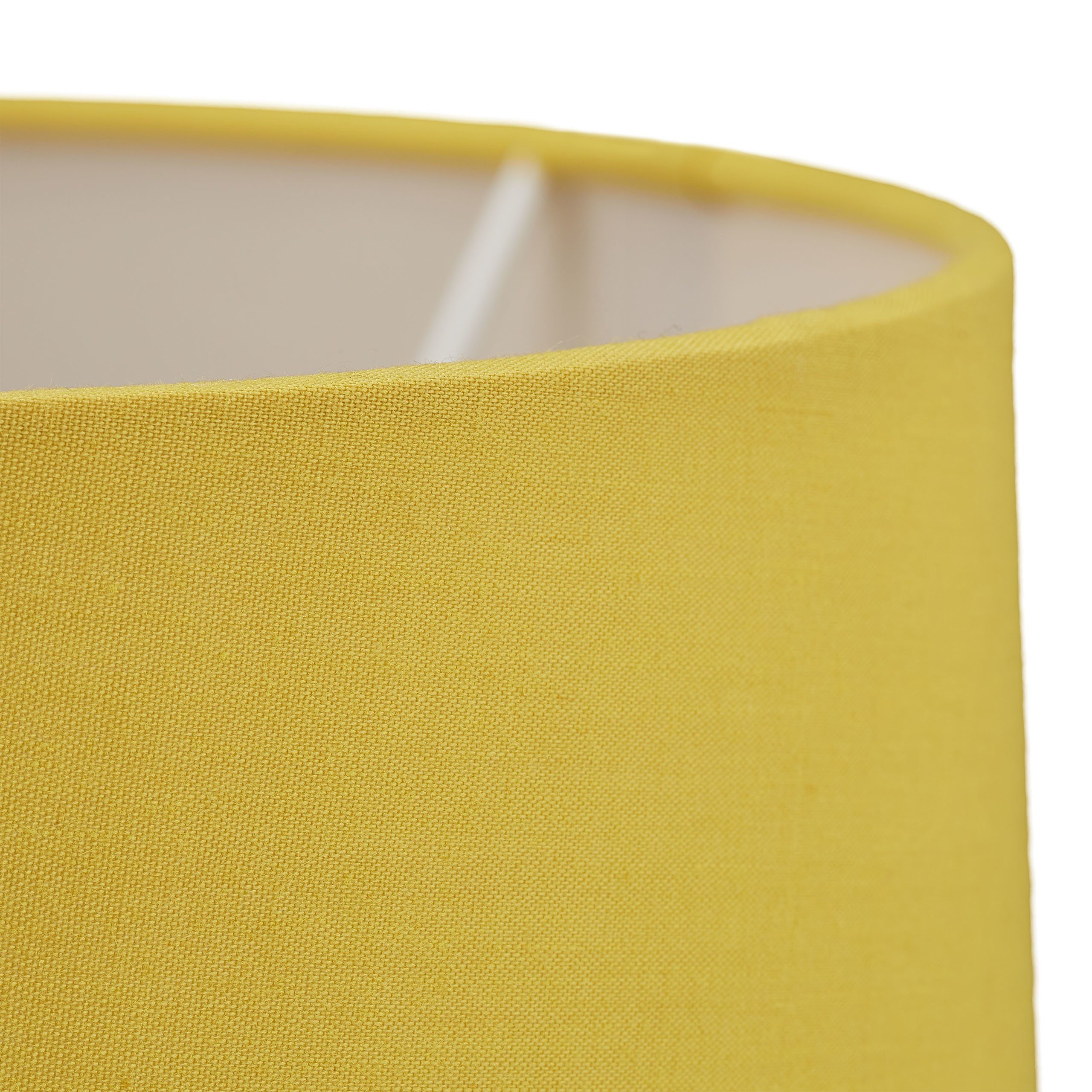 Gelb Gelb Stoffschirm, mit relaxdays Tischlampe Tischleuchte Silber