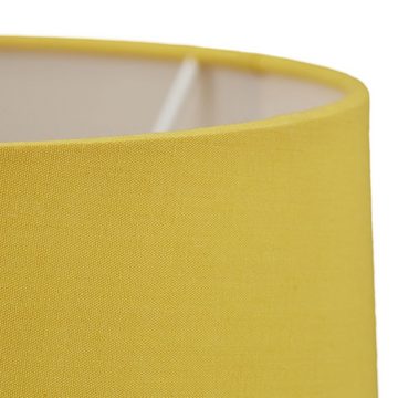 relaxdays Tischleuchte Tischlampe mit Stoffschirm, Gelb