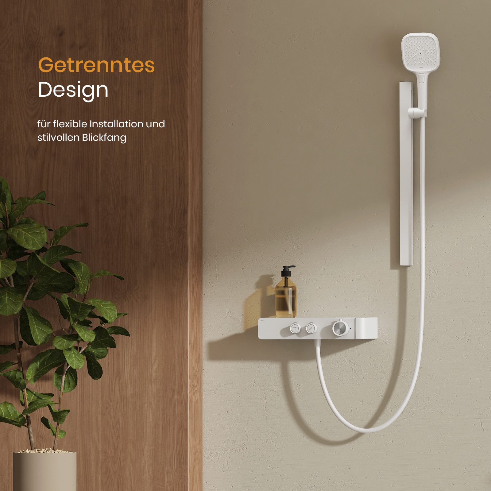 EMKE Duschsystem mit Thermostat Regendusche Handbrause günstig online kaufen