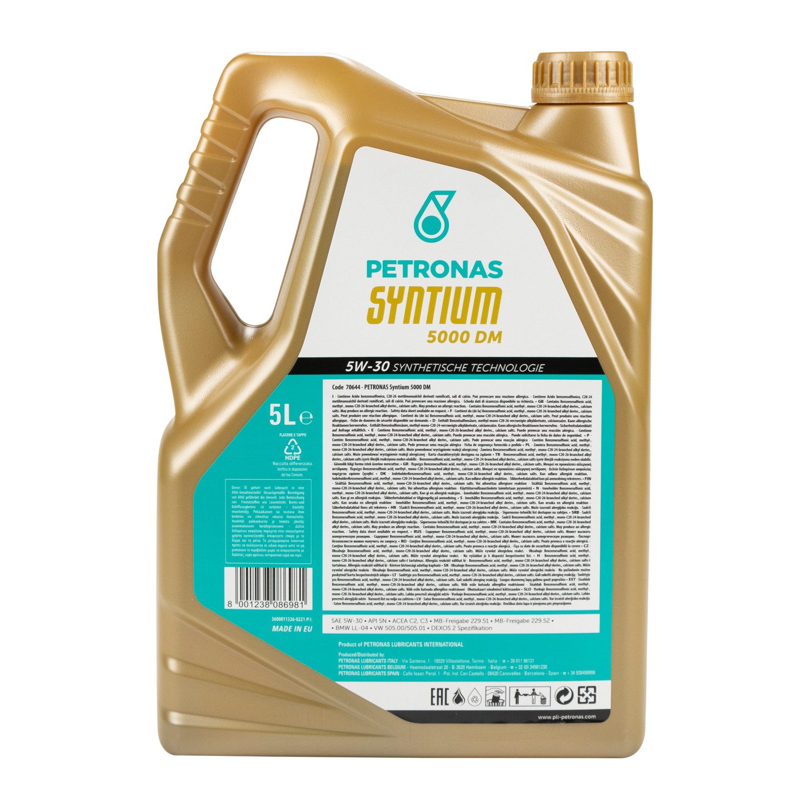 Petronas Motoröl Petronas Syntium 5000 DM Motoröl Öl 5W30 C3/C2 SN MB 229.52/51 Dexos 2