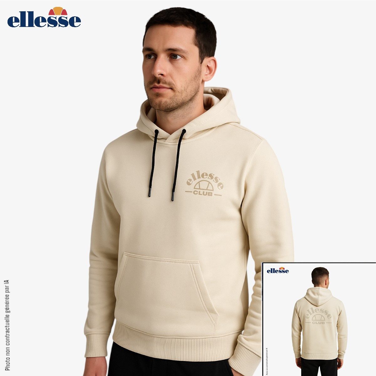Ellesse Hoodie Ellesse Premium Herren Hoodie – Hellblau & Beige Streetwear S–2XL Herren Hoodie 2026 Ellesse