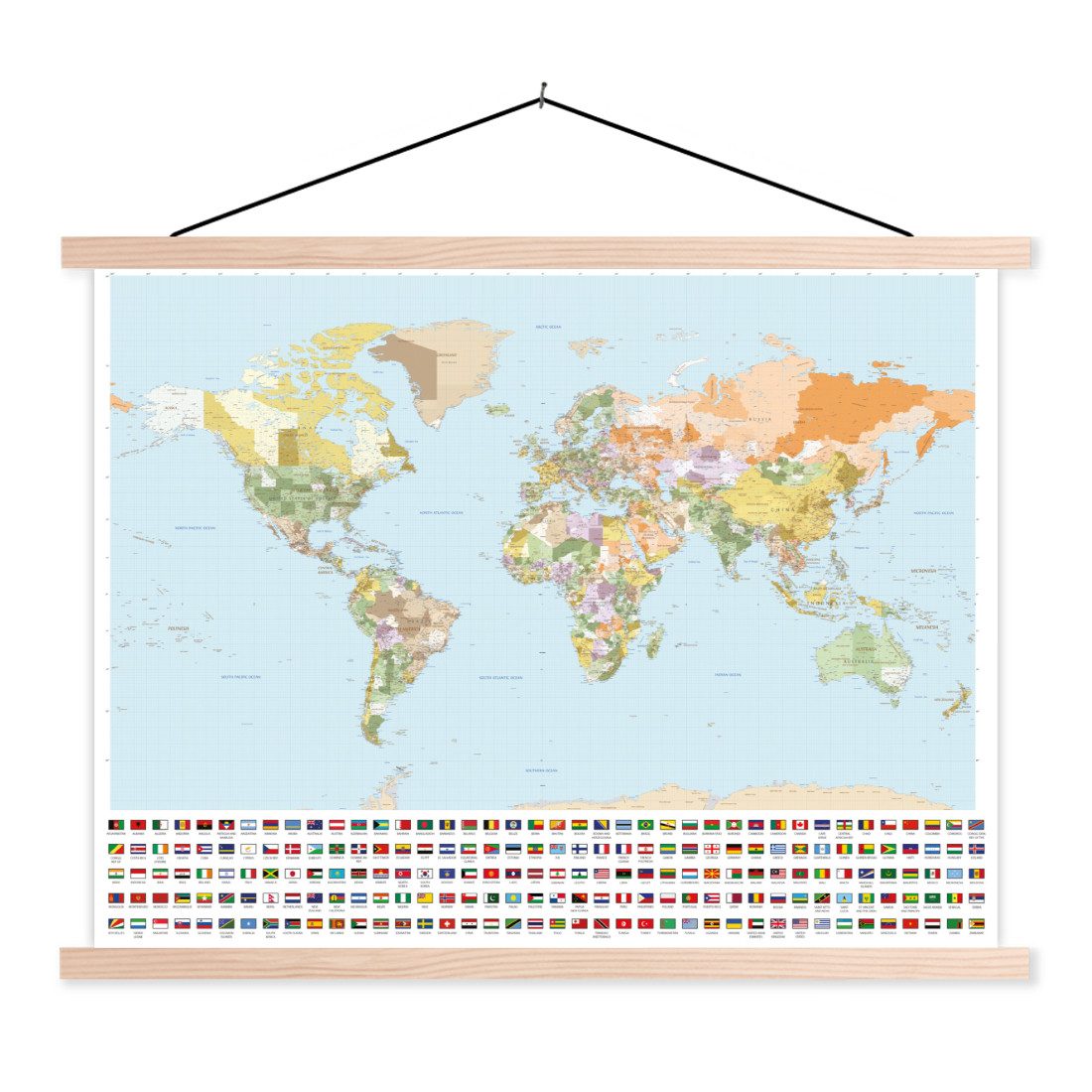 MuchoWow Poster Weltkarte - Flagge - günstig online kaufen