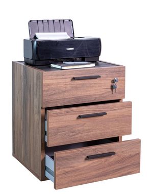 Composad Rollcontainer DAVINCI, mit 3 Schubladen, davon 1 abschließbar, Maße (B/T/H): ca. 50x47,2x61,2 cm, 100% recyceltes Holz, Made in Italy