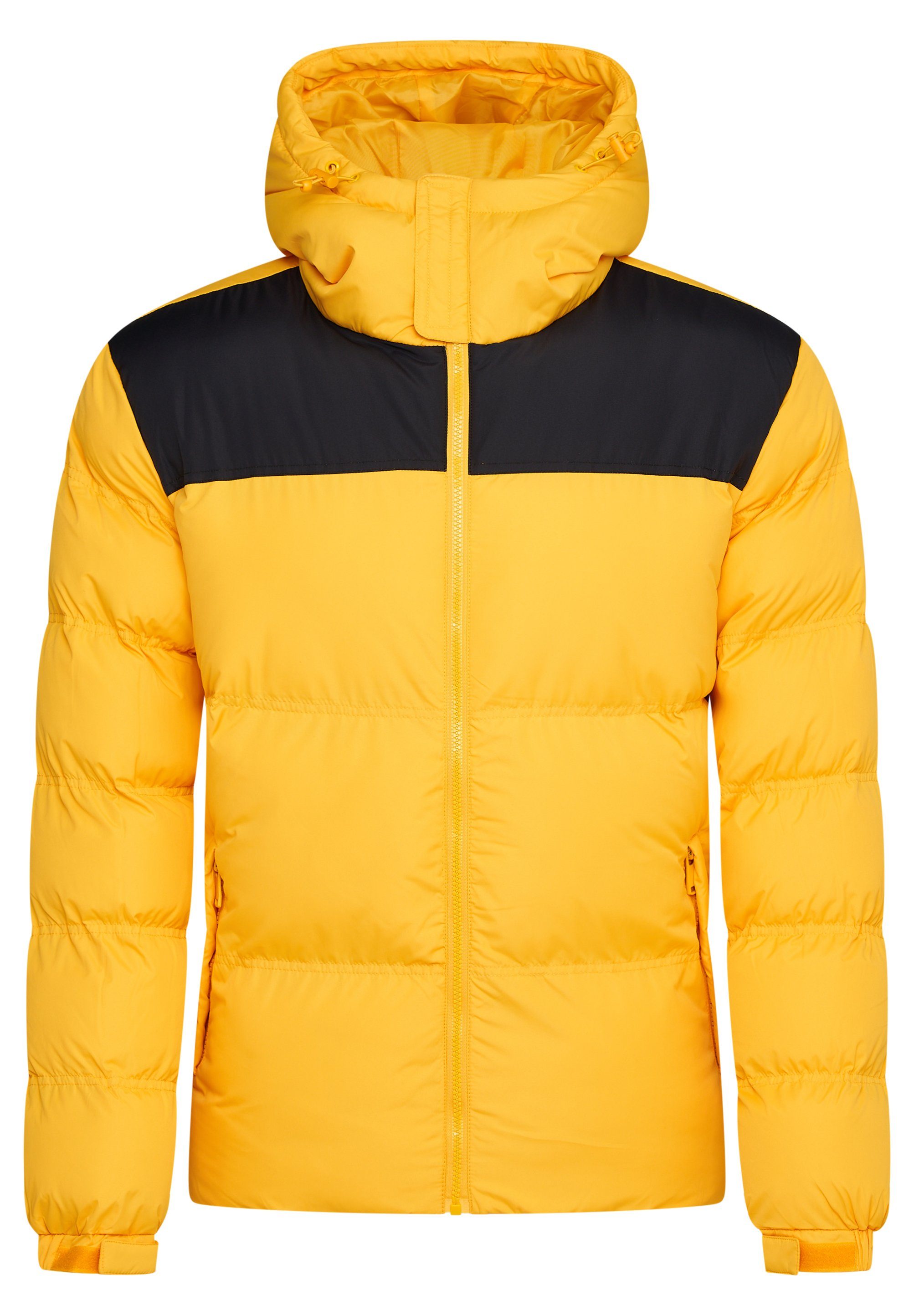 SOULSTAR Winterjacke S2KRAGERO Puffer Jacke warme mit Kapuze Steppjacke Panel-Gelb