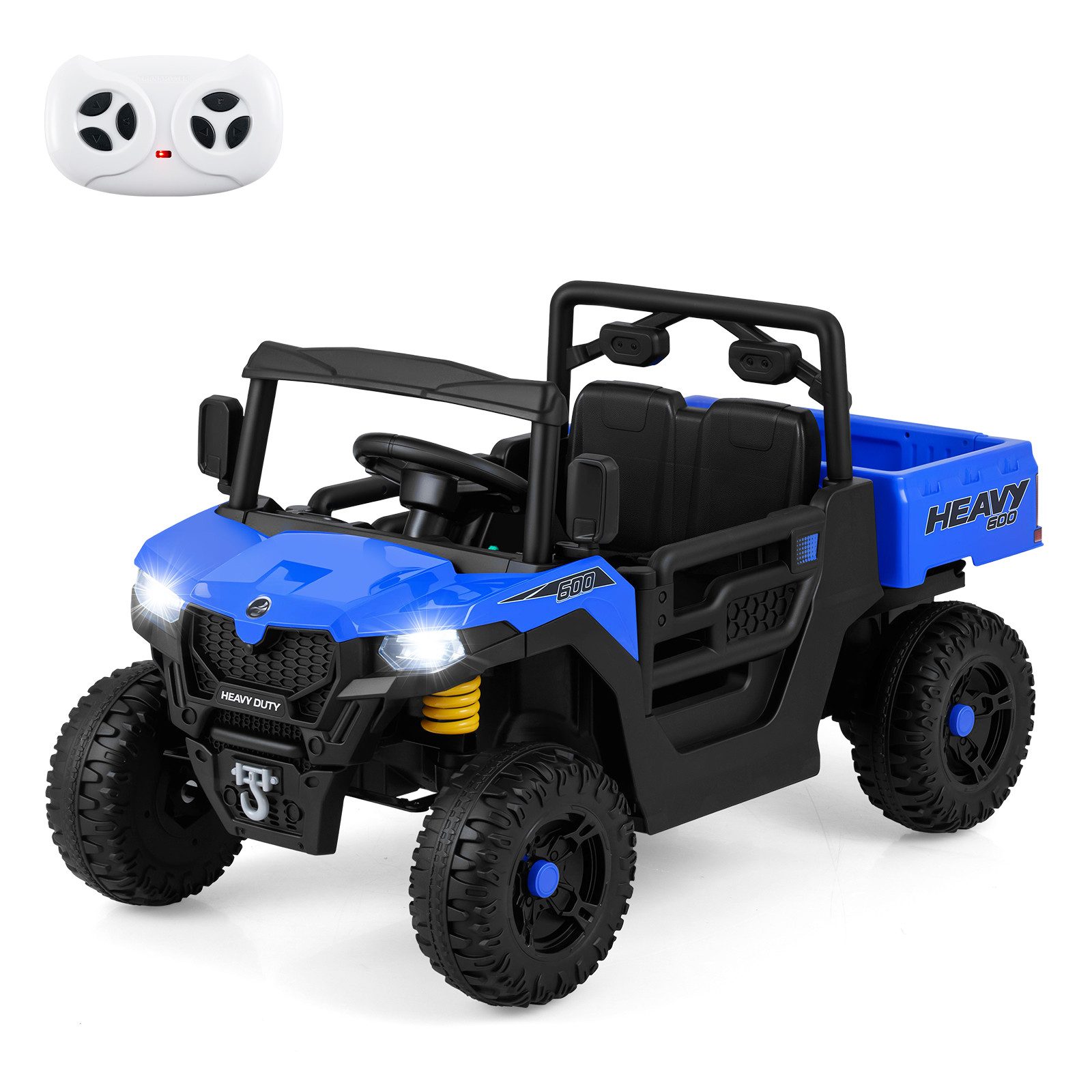 COSTWAY Elektro-Kinderauto, Belastbarkeit 30 kg, (1-tlg), 12V Elektroauto, mit Kippmulde, Fernbedienung, Musik