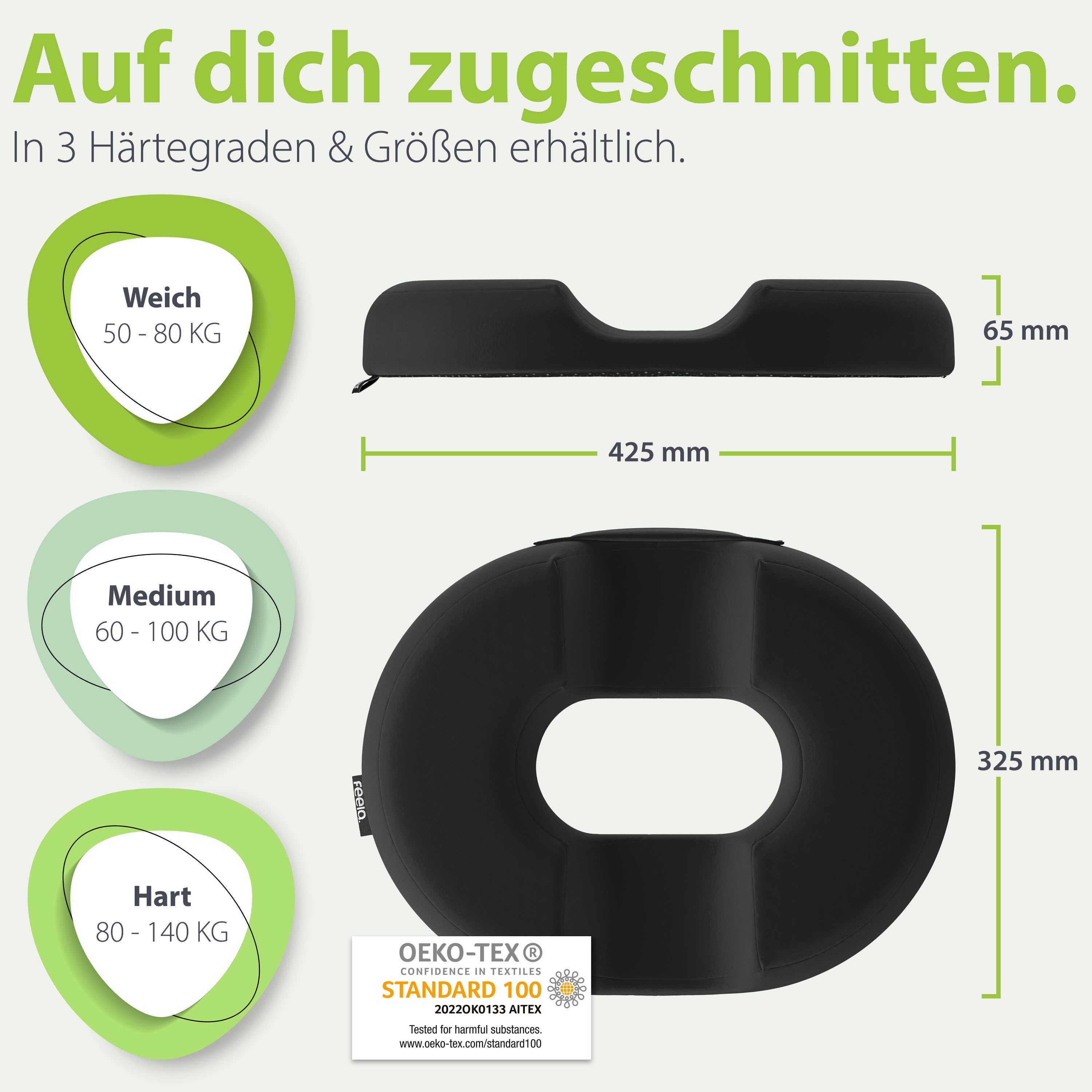feela Sitzkissen Orthopädischer Sitzring – entlastet Steißbein & Becken beim Sitzen, Ideal nach OP, Schwangerschaft & bei Hämorrhoiden – mehr Komfort – Bild 4 von 5