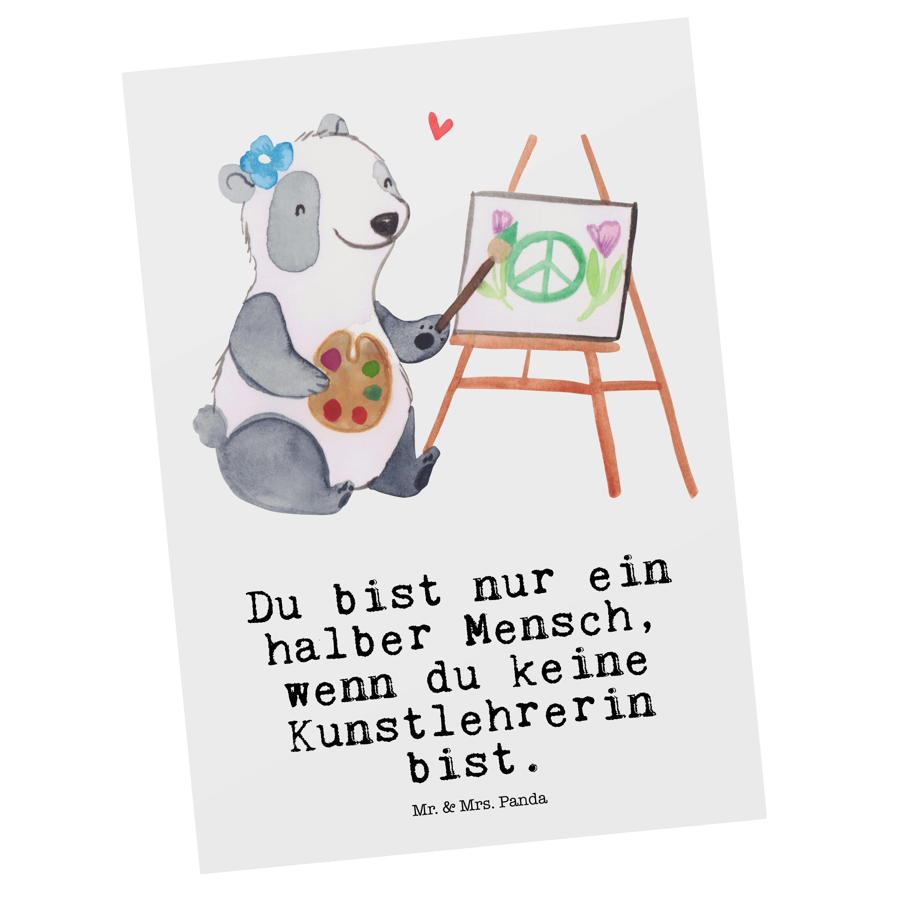 - Herz Geschenk, Weiß Mrs. Kunstlehrerin Postkarte mit Dankeskarte, Mr. K - & Panda Mitarbeiter,