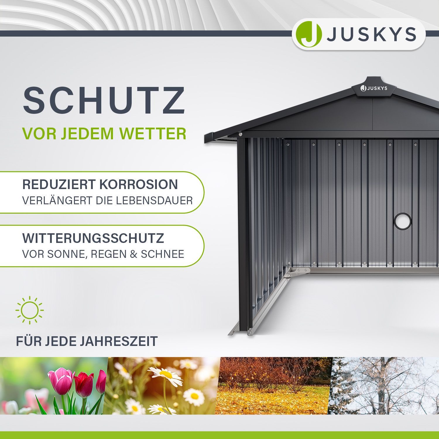 Juskys Mähroboter-Garage MGMT1, BxTxH: 89x98x63 cm, Langlebige Metall Konstruktion aus verzinktem Stahl