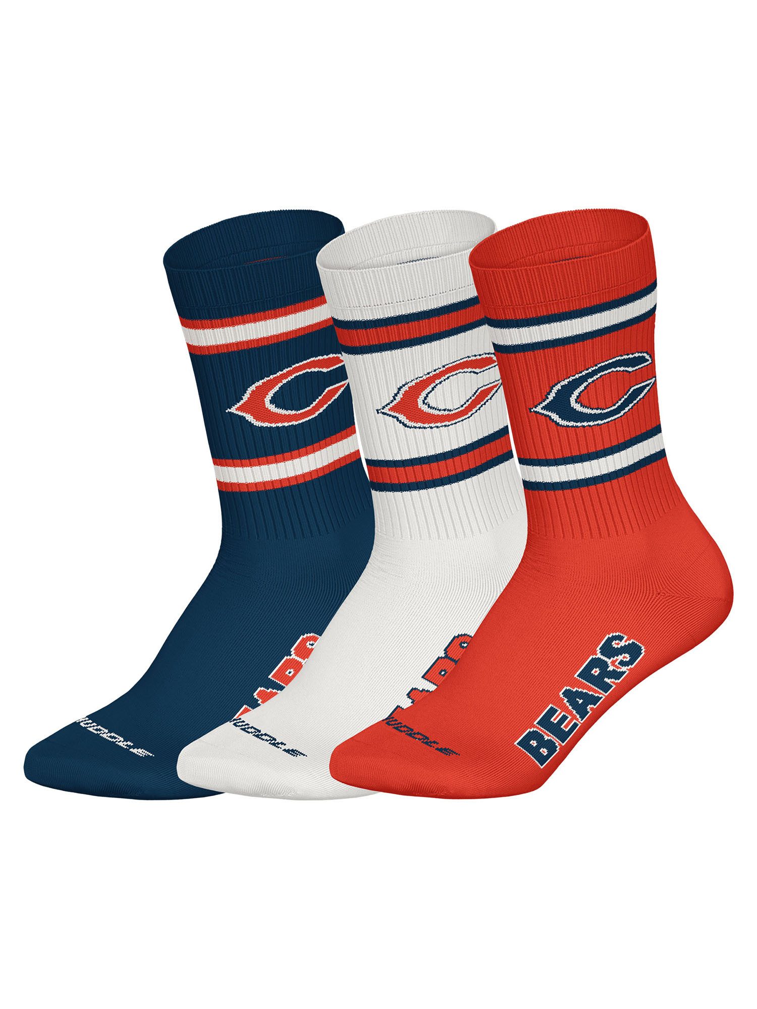 NFL Freizeitsocken Chicago Bears Crew (3-Paar) Casual Socken, Alltagssocken