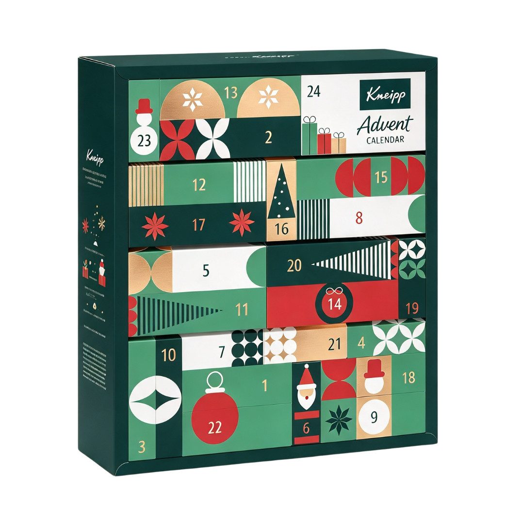Kneipp Adventskalender 2026 Wellness Beauty Frauen & Herren Kosmetik Weihnachtskalender (Set, 24-tlg), 24 Pflege Produkte Unisex Advent Kalender Damen Männer