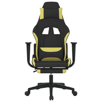 vidaXL Bürostuhl Gaming-Stuhl mit Fußstütze Schwarz und Hellgrün Stoff