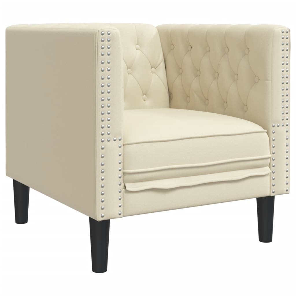 vidaXL Sofa Chesterfield-Sessel Creme Kunstleder günstig online kaufen