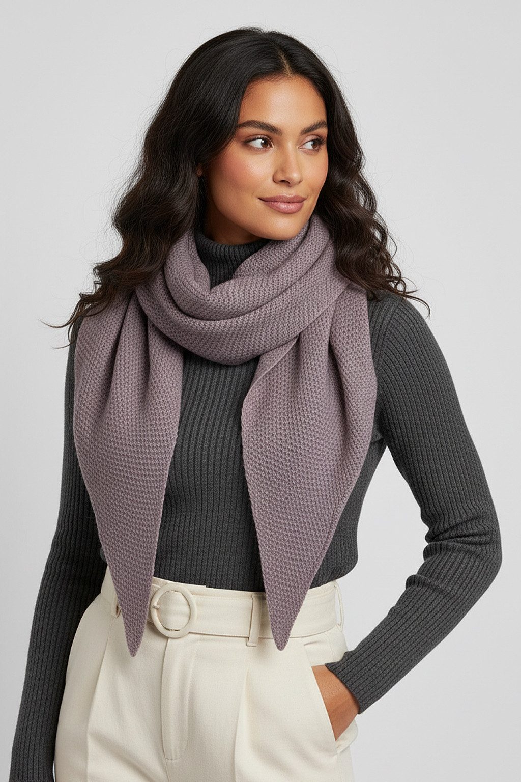 Faera Modeschal Warmer Strick für kalte Tage, (1-St), 9434 in Lila günstig online kaufen