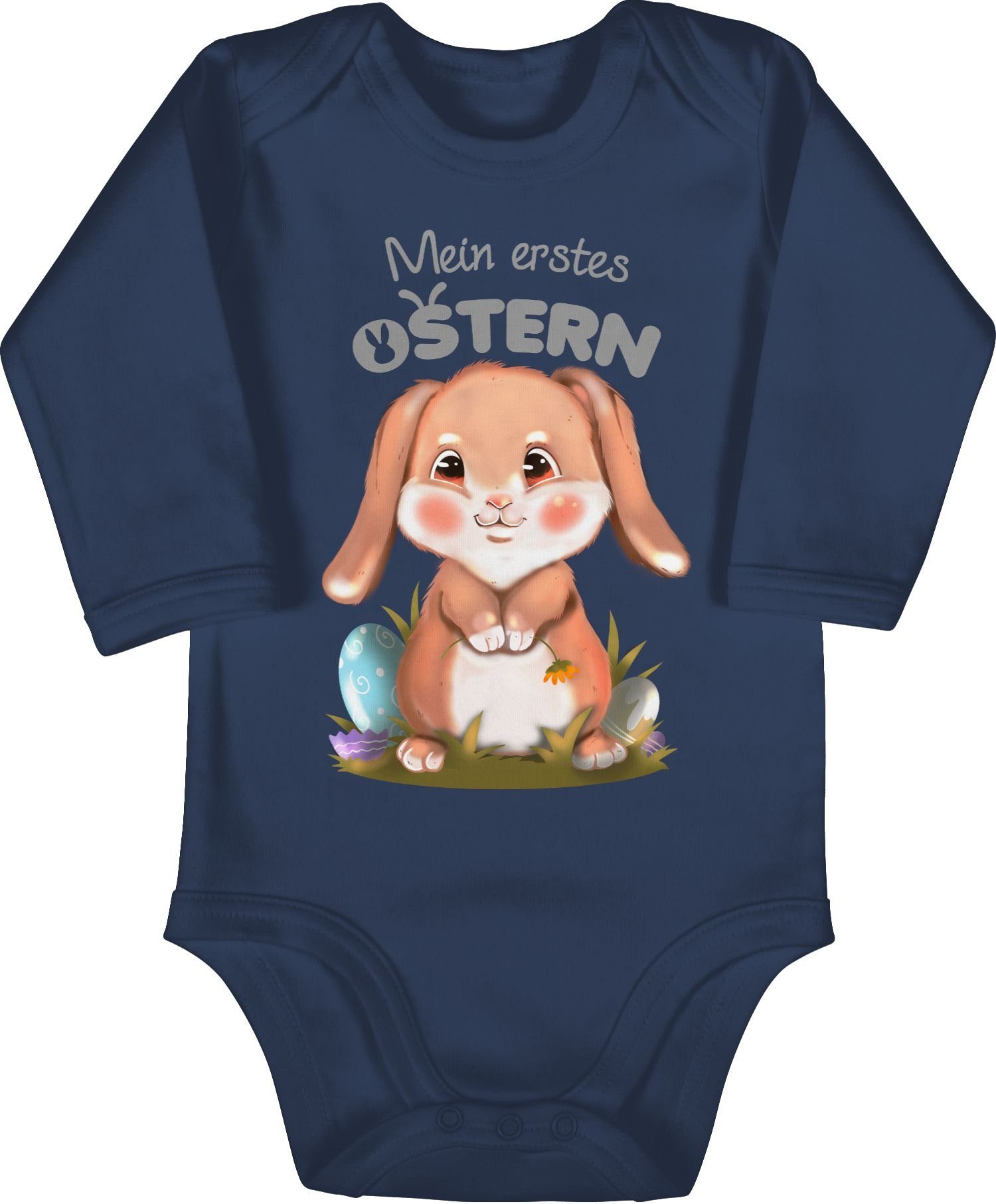 Shirtracer Shirtbody Mein erstes Ostern Hase Aquarell grau Ostergeschenke 1 Navy Blau