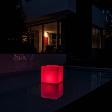 Licht-Trend Gartenleuchte Schwimmfähiger Akku-LED-Lichtwürfel The Love Weiß