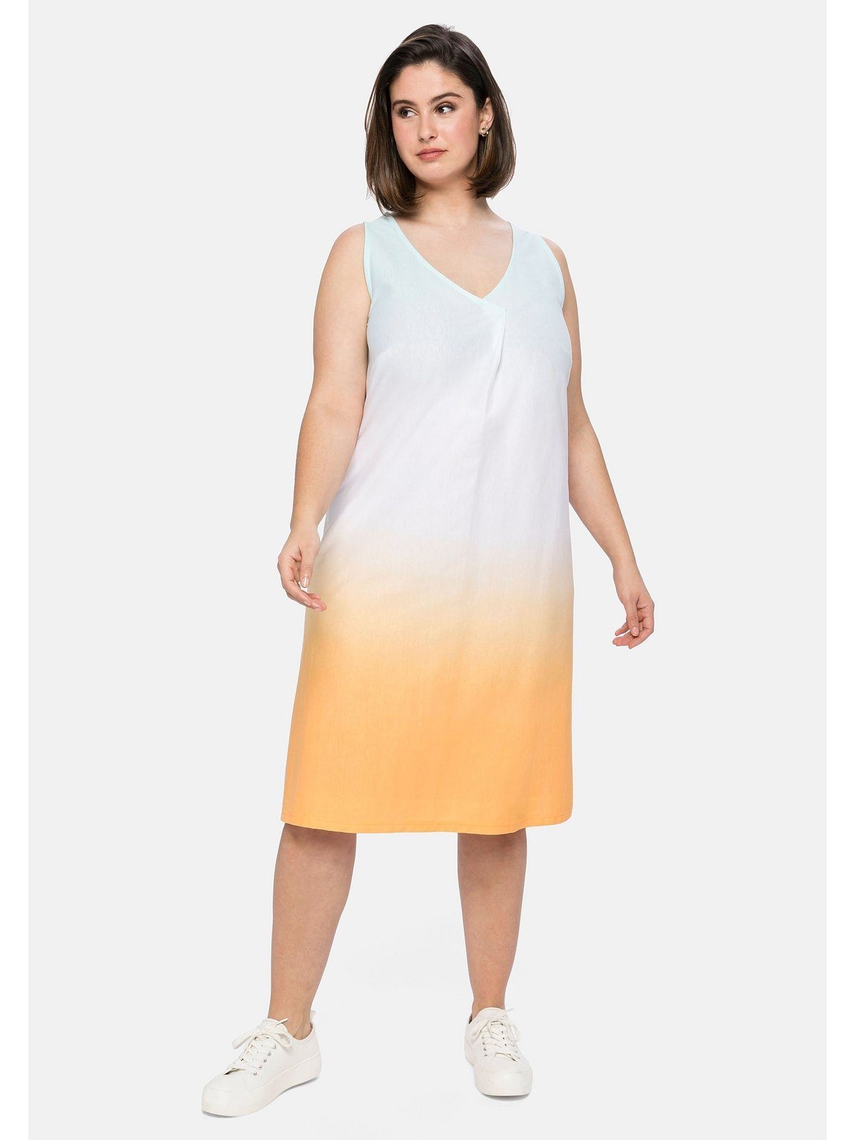 Sheego Jerseykleid Große Größen mit Batik-Optik, in A-Linie