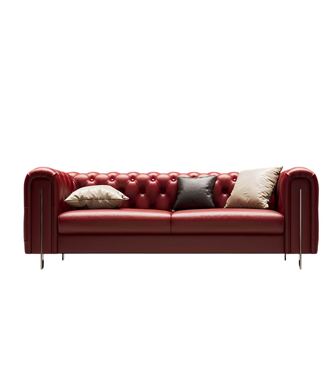 Xlmoebel Chesterfield-Sofa Klassisches Chesterfield Sofa aus Leder und Textil in edlem Design, 1 Teile, Hergestellt in Europa