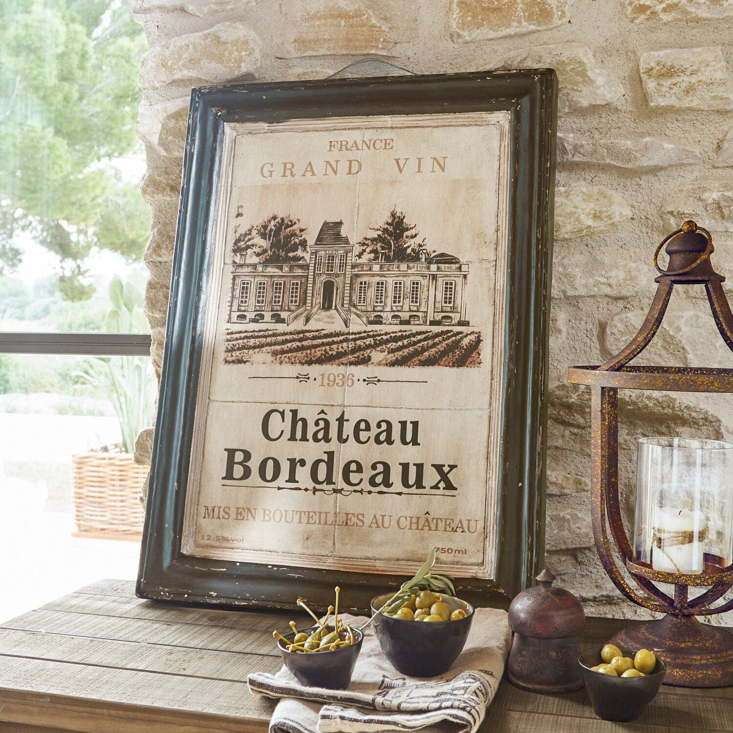 Mirabeau Wanddekoobjekt Bild Château Bordeaux dunkelbraun/beige