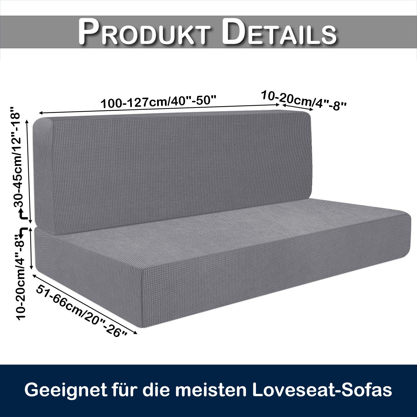 BTTO Sitzflächenhusse 2 Stück Wasserdicht Jacquard-Sofabezug, Stretch Sitzk günstig online kaufen