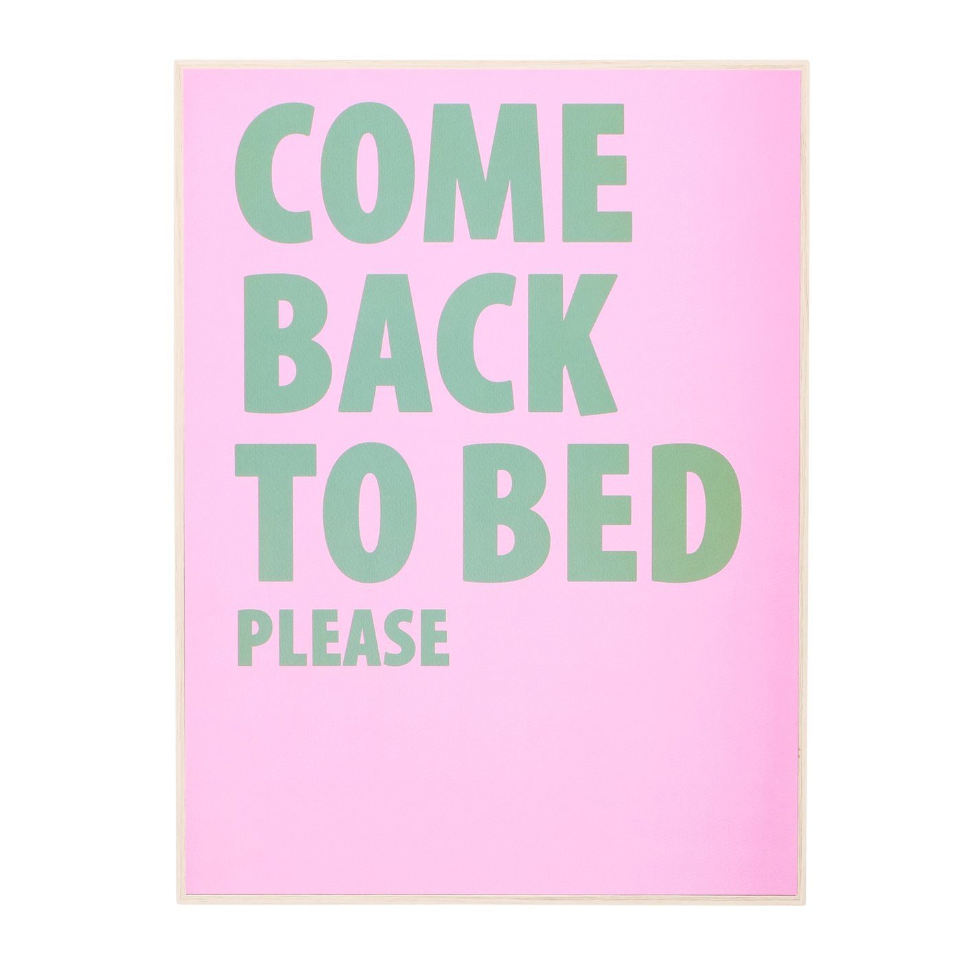 MF Bild mit Rahmen Wandbild Lazy Schriftzug pink gruen 40x30 cm, (1 St)