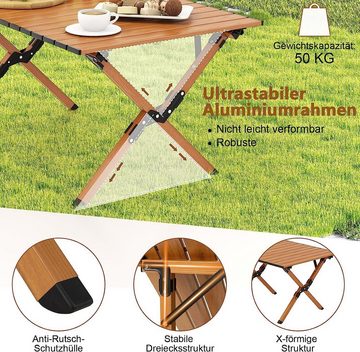 KOMFOTTEU Campingtisch Picknicktisch, klappbarer, 89 × 59 x 45 cm