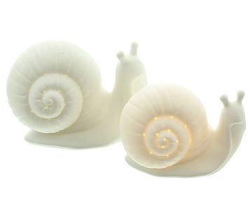 Home-trends24.de LED-Dekofigur LED Schnecke Weiß Figur Deko Figuren Objekt Skulptur 2er Set (2 St)