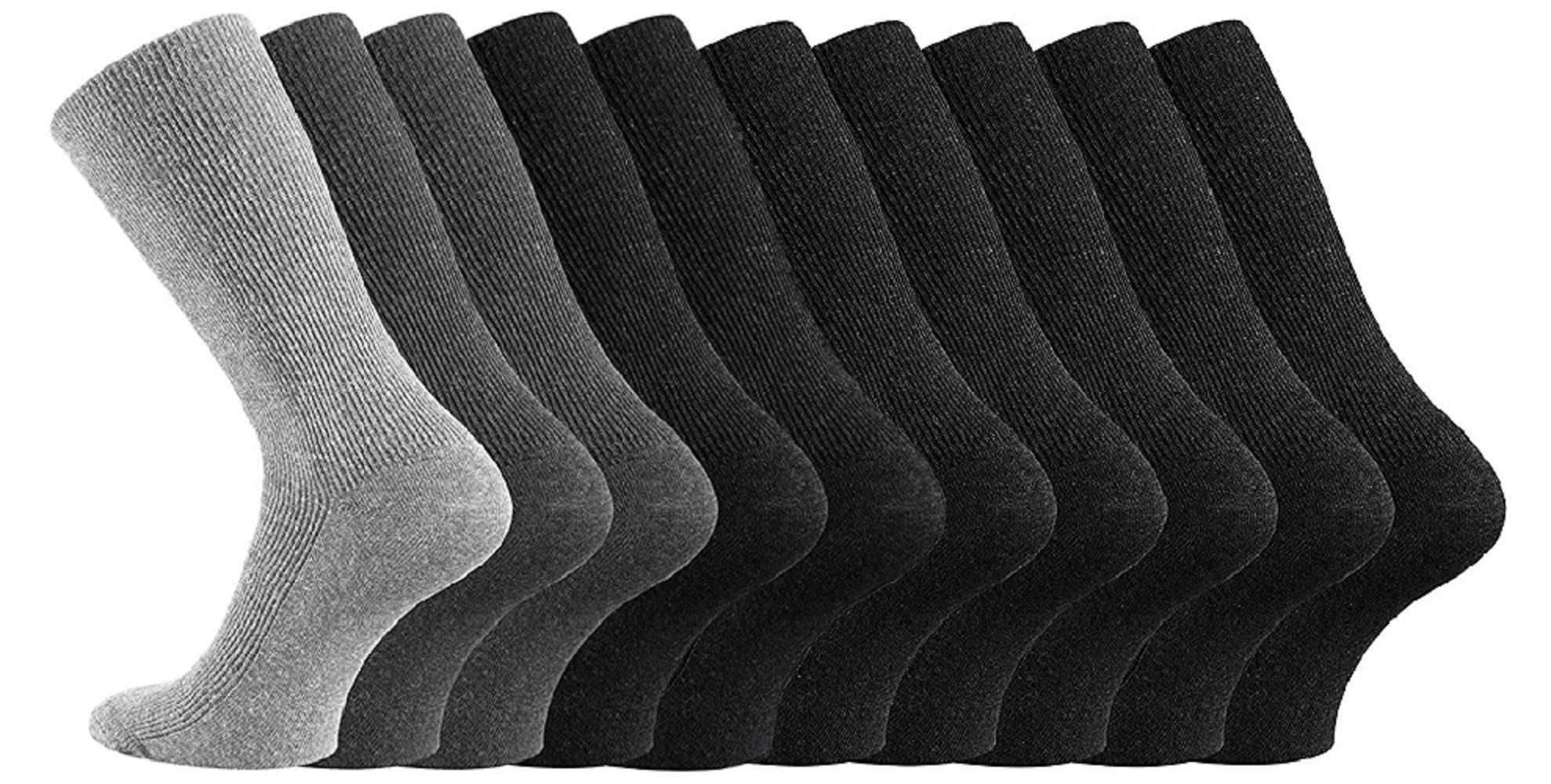 FussFreunde Gesundheitssocken 10 Paar Gesundheitssocken Socken ohne Gummidruck Baumwolle Unisex (10 Paar) für Diabetiker geeignet
