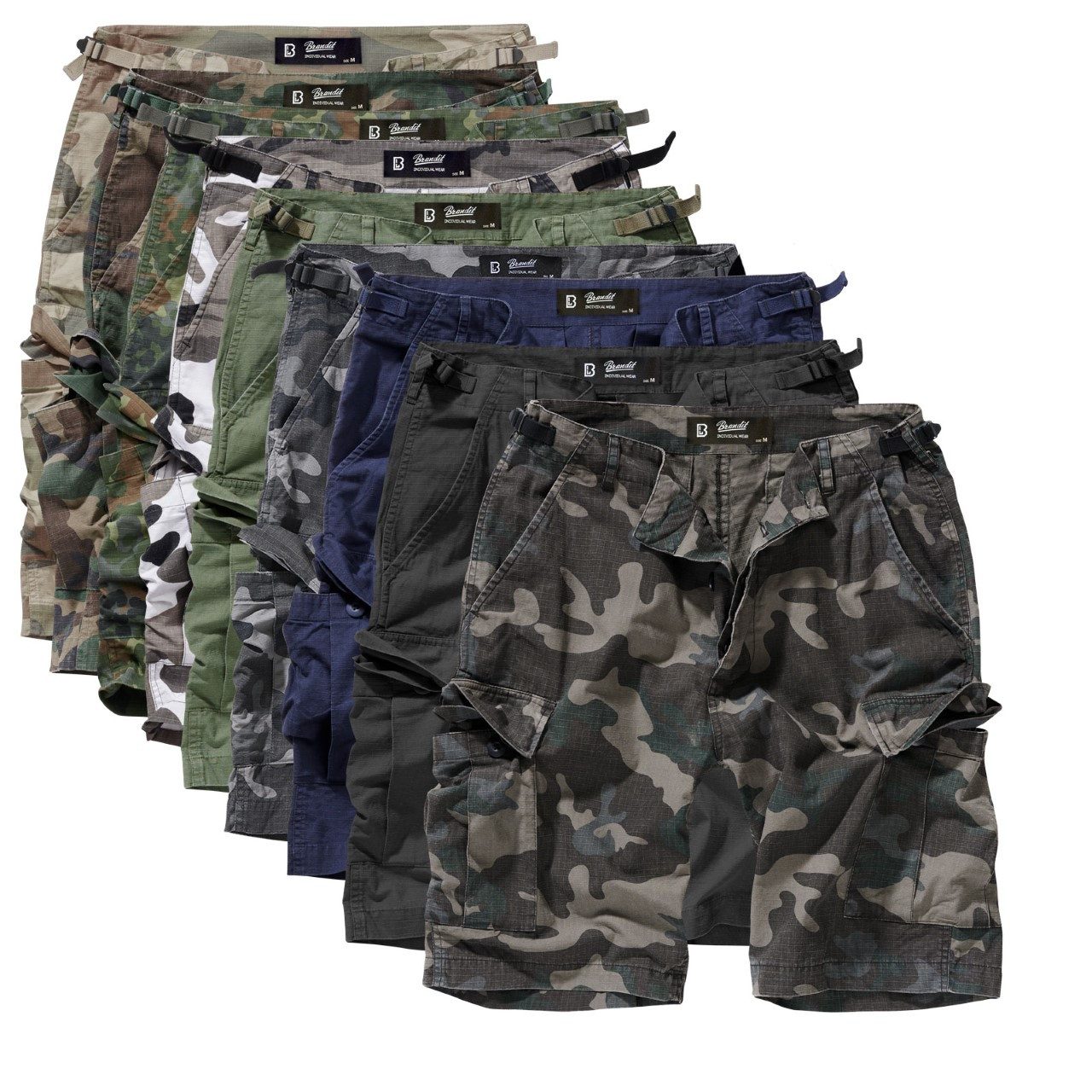 Brandit Cargohose Herren Bermuda Cargo Shorts knielang Kurze Hose Short Sommer Ripstop – Bild 4 von 5