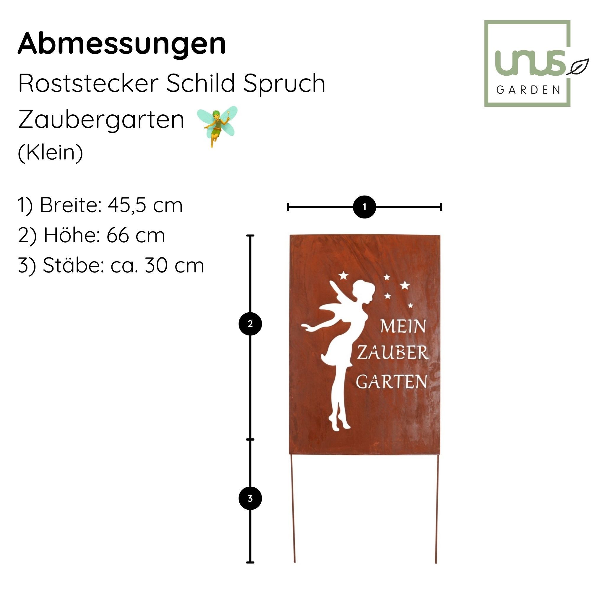 UNUS GARDEN Gartenstecker Roststecker Schild Zaubergarten (1-St) – Bild 4 von 4