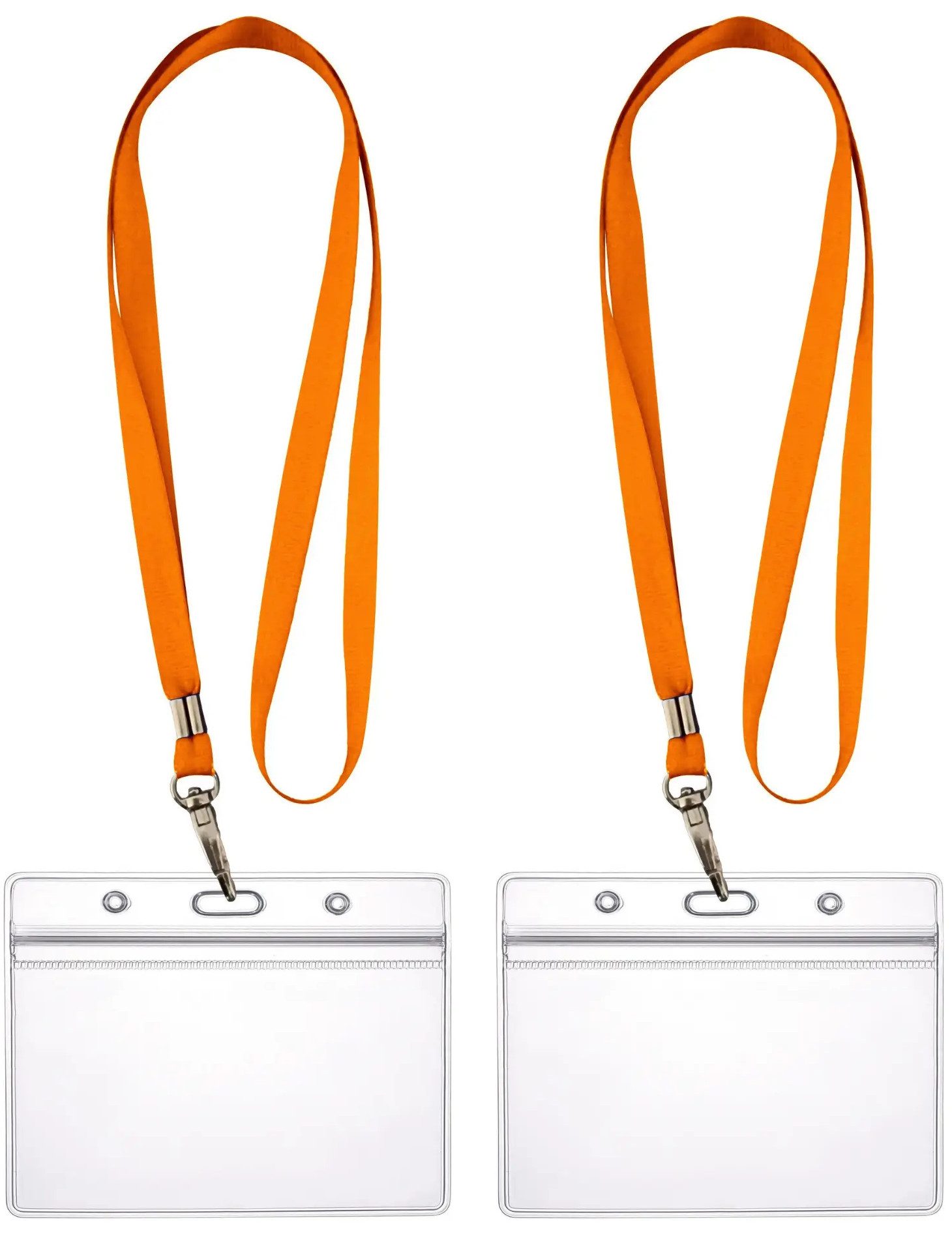 Schlüsselanhänger 2x Ausweishalter ZIP Kartenhalter komplett mit2x Lanyard Schlüsselband