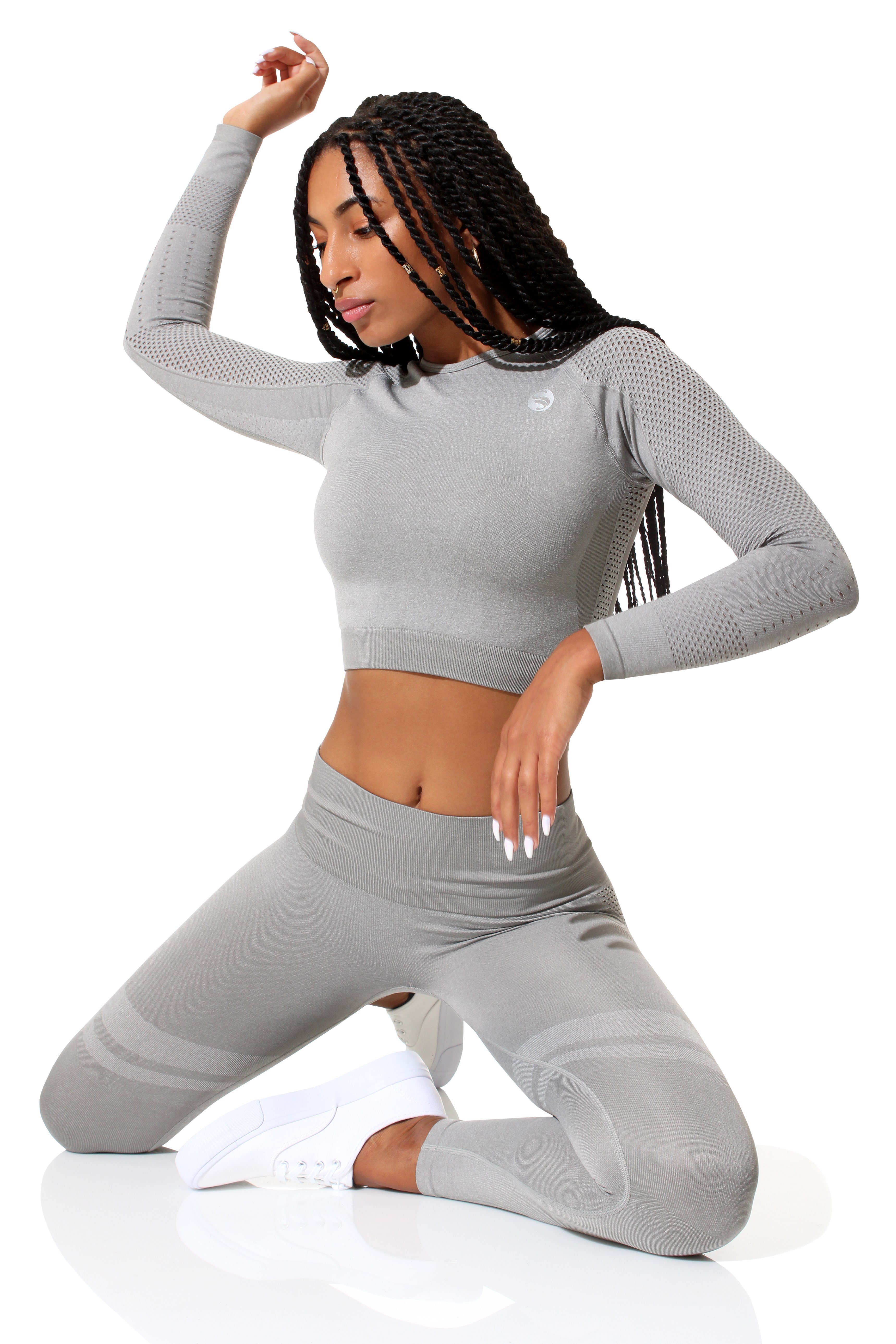 Stark Soul® Crop-Top Crop-Top Longsleeve Sport Top – Bild 4 von 5
